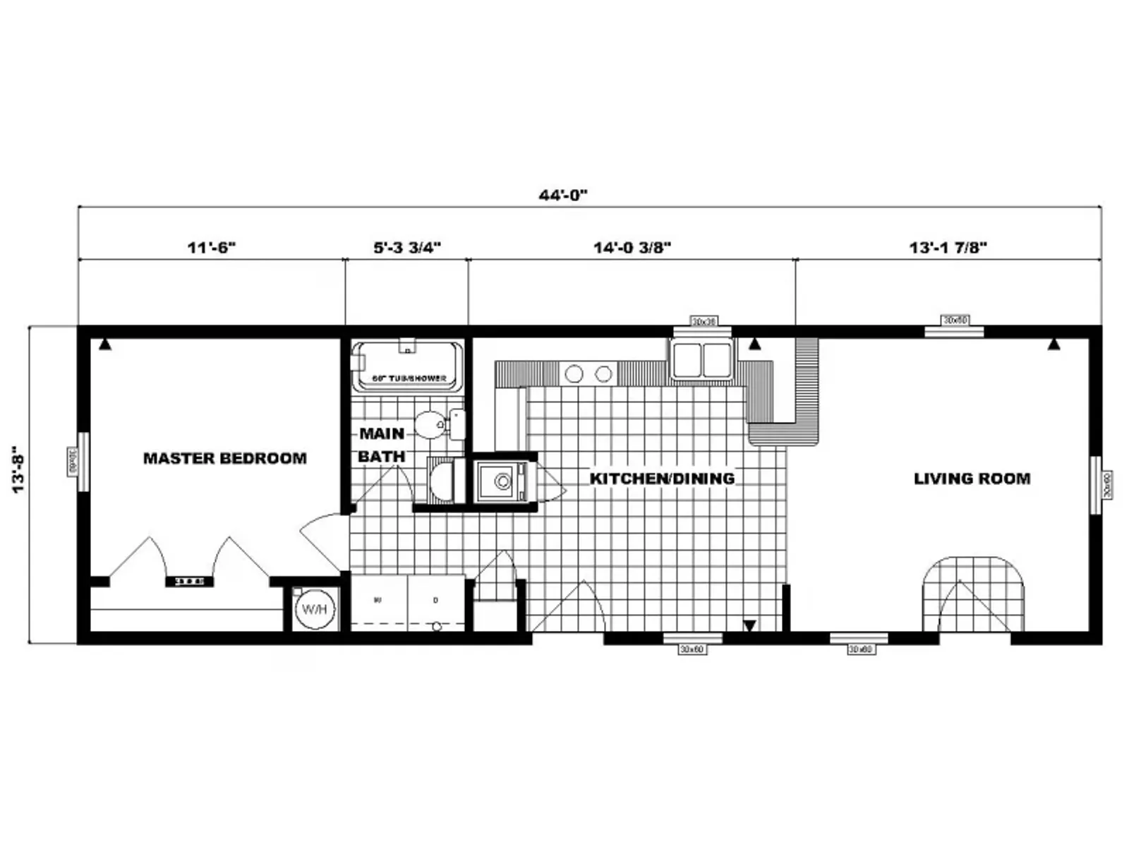 G-596 floor plan, drawn by Pine Grove Homes
