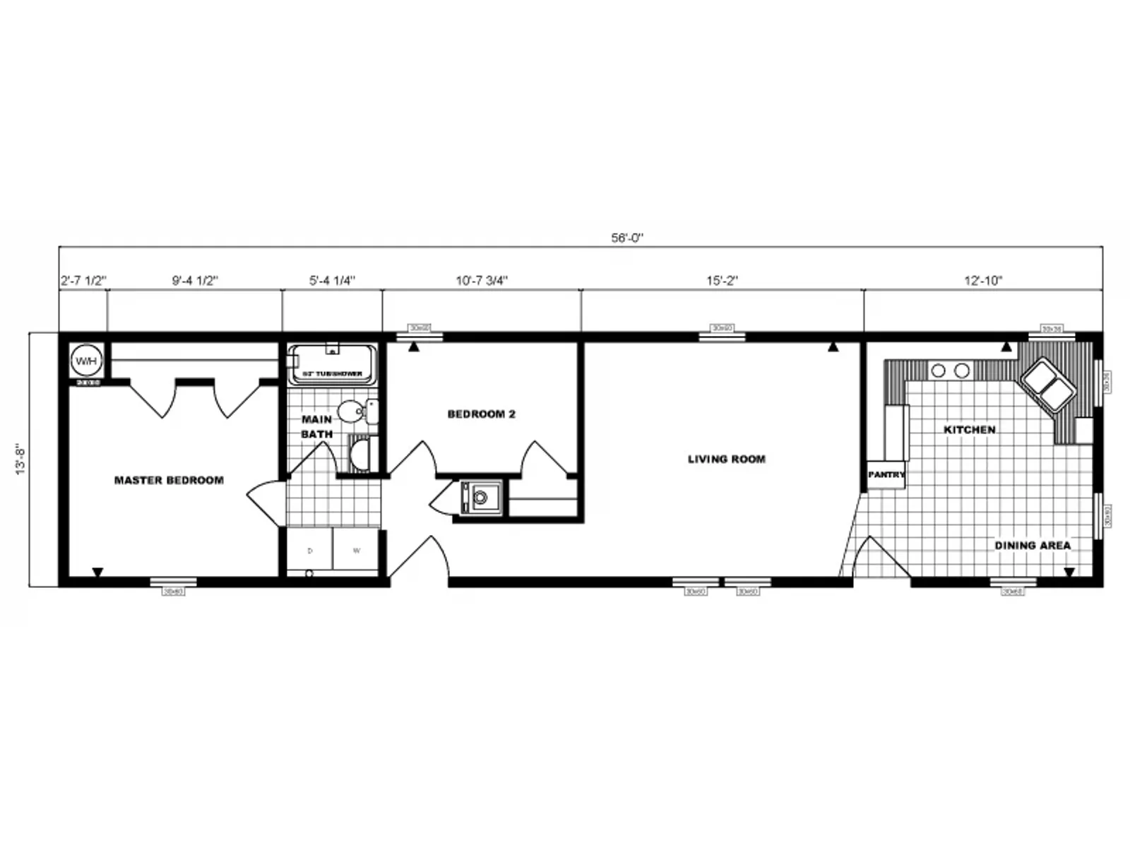 G-608 floor plan, drawn by Pine Grove Homes
