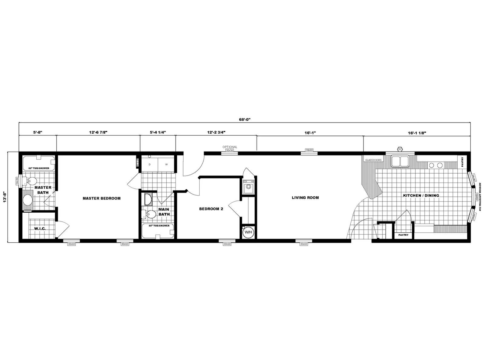 G-613 floor plan, drawn by Pine Grove Homes