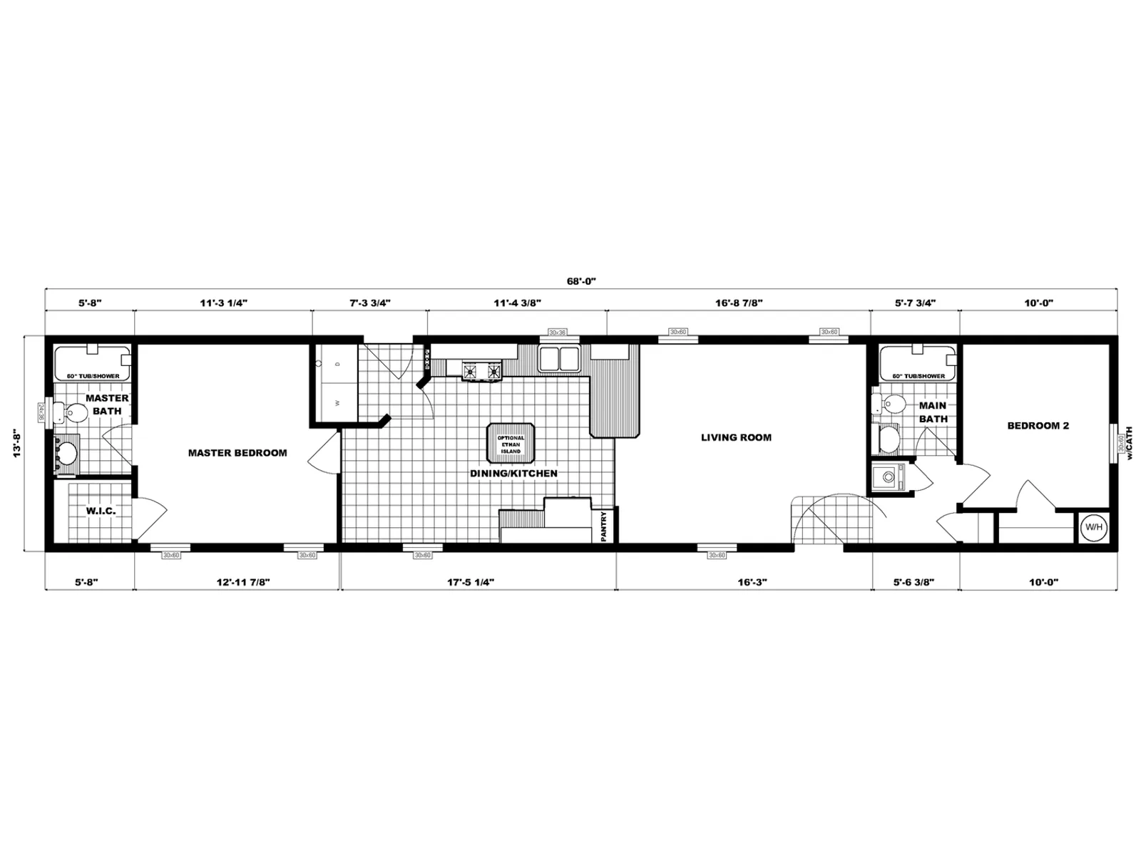 G-632 floor plan, drawn by Pine Grove Homes