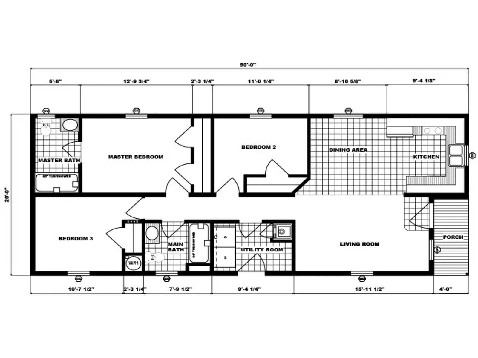 GH-135 floor plan, drawn by Pine Grove Homes