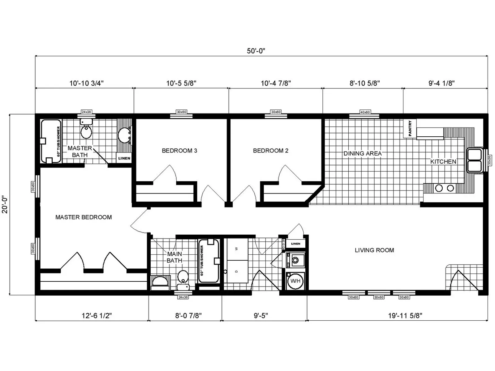 GH-136 floor plan, drawn by Pine Grove Homes