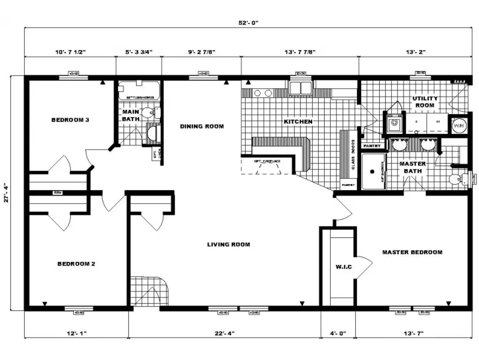 GH-1772 floor plan, drawn by Pine Grove Homes