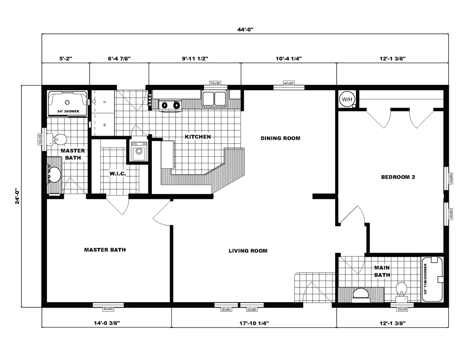 GH-210 floor plan, drawn by Pine Grove Homes