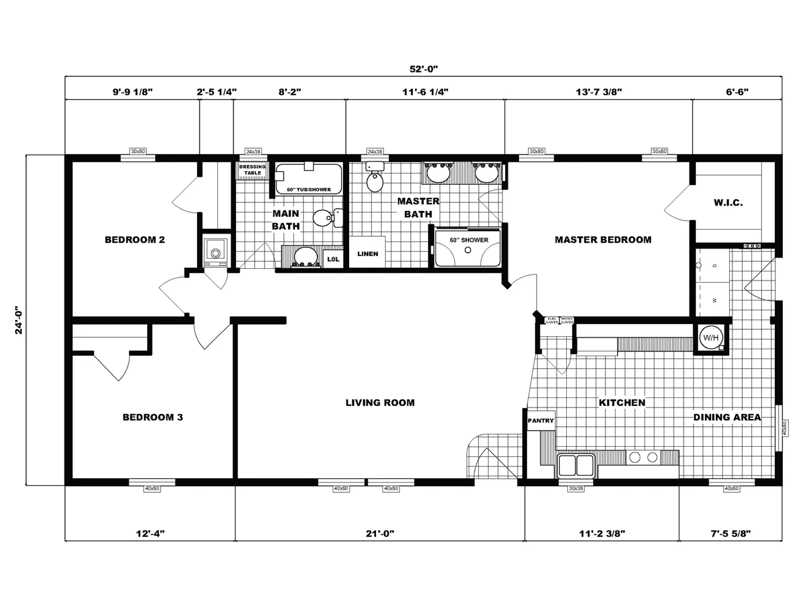GH-230 floor plan, drawn by Pine Grove Homes