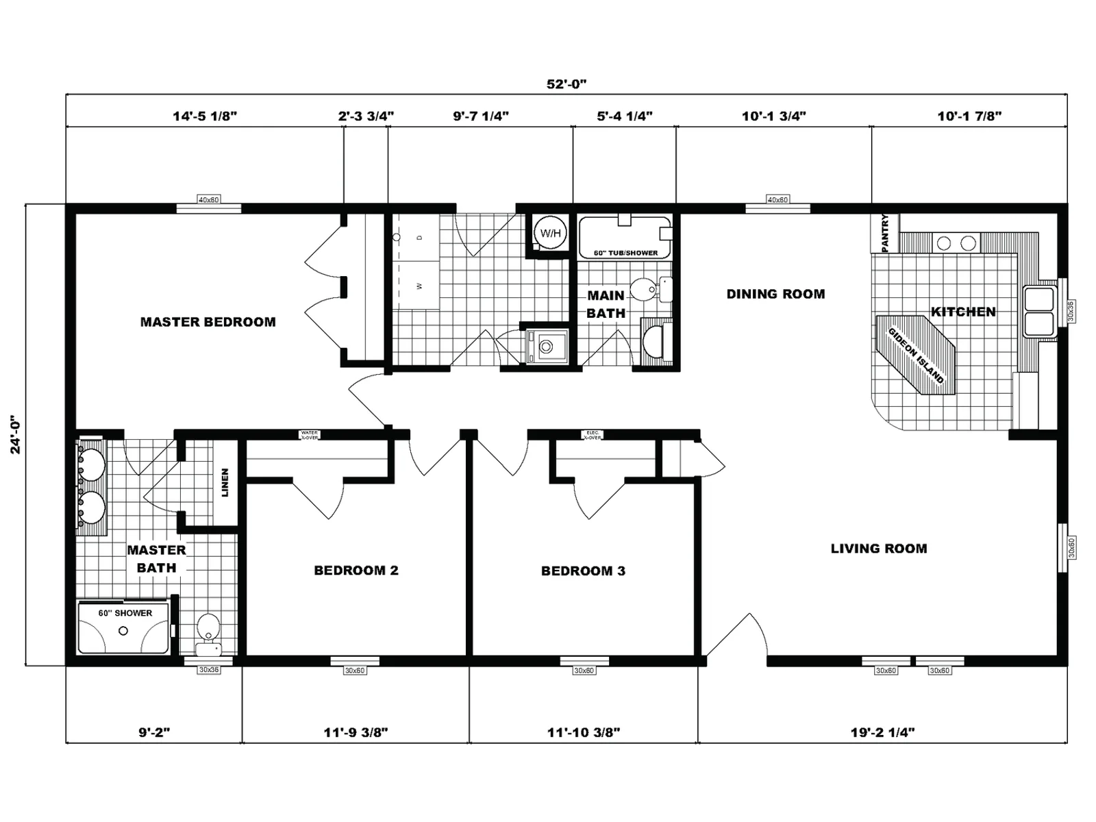 GH-236 floor plan, drawn by Pine Grove Homes
