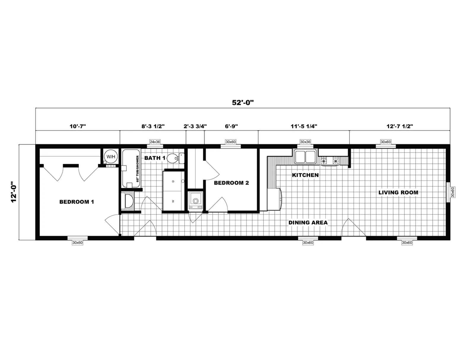 GH-303 floor plan, drawn by Pine Grove Homes