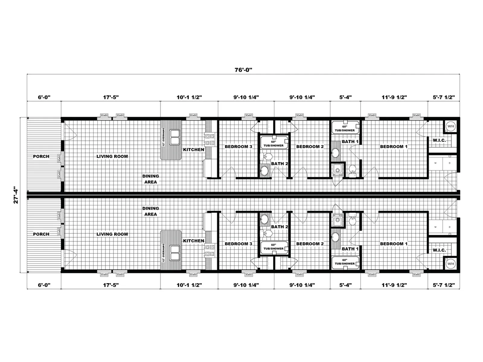 HUD-DPLX-2876-PG06 floor plan, drawn by Pine Grove Homes