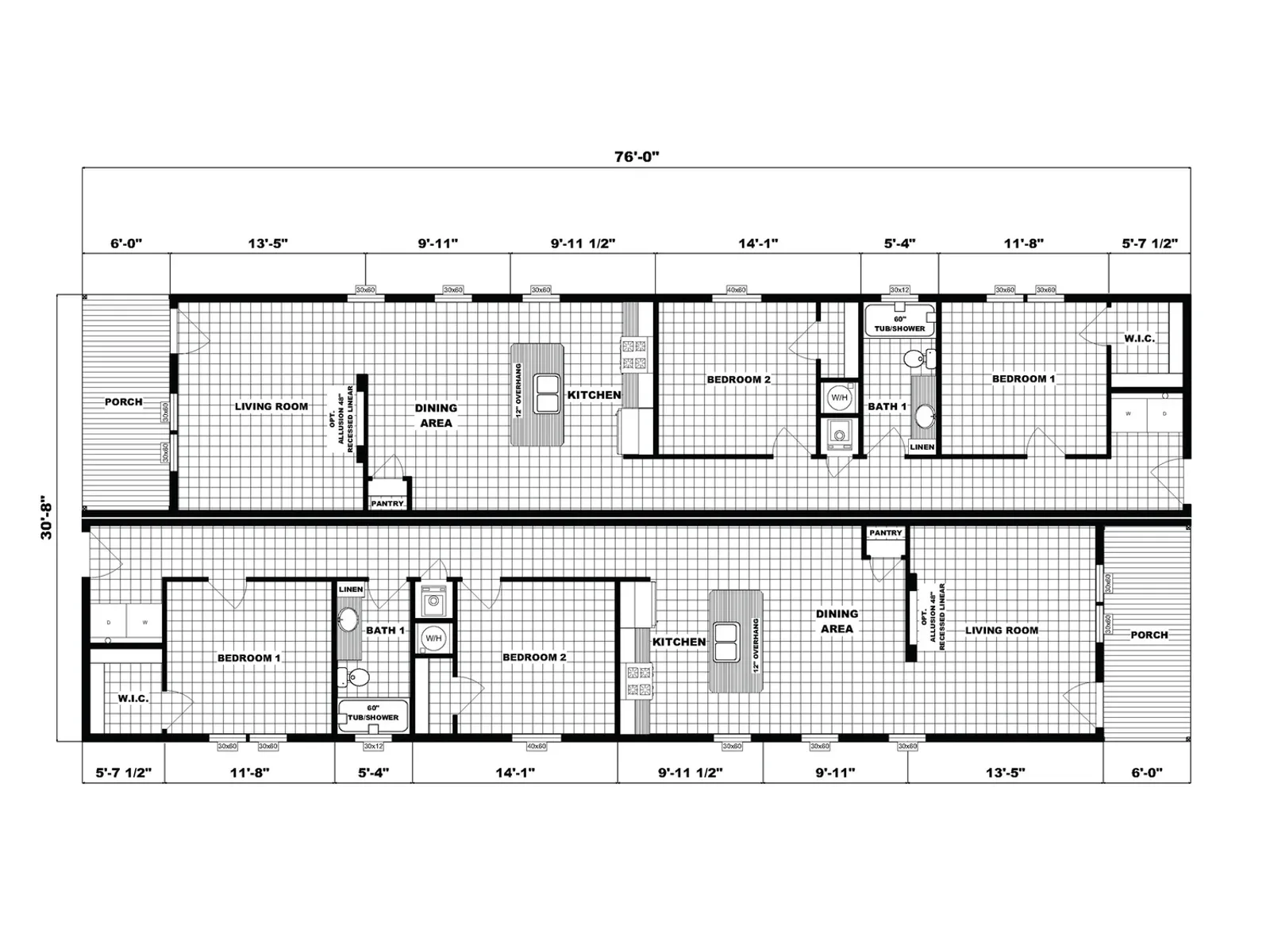 HUD-DPLX-3276-PG02 floor plan, drawn by Pine Grove Homes