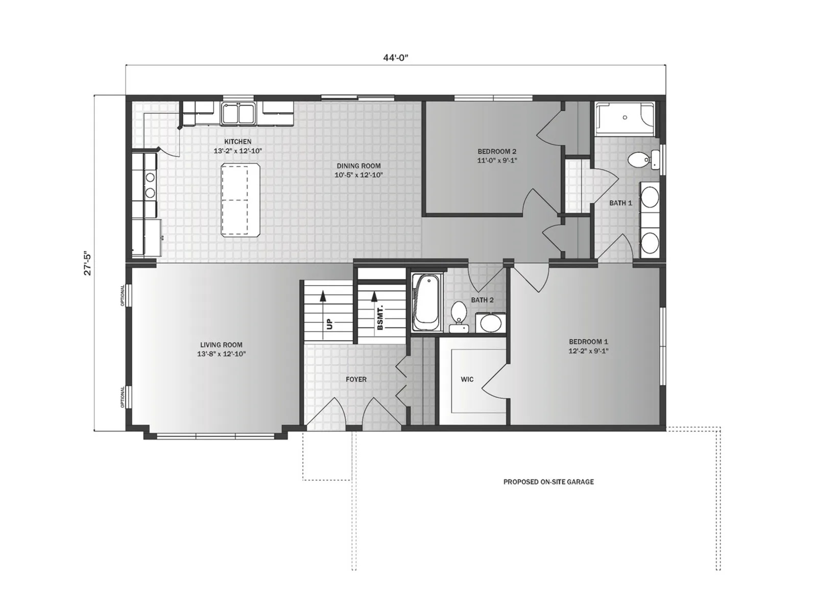 Mount Whitney II floor plan, drawn by Pleasant Valley Homes