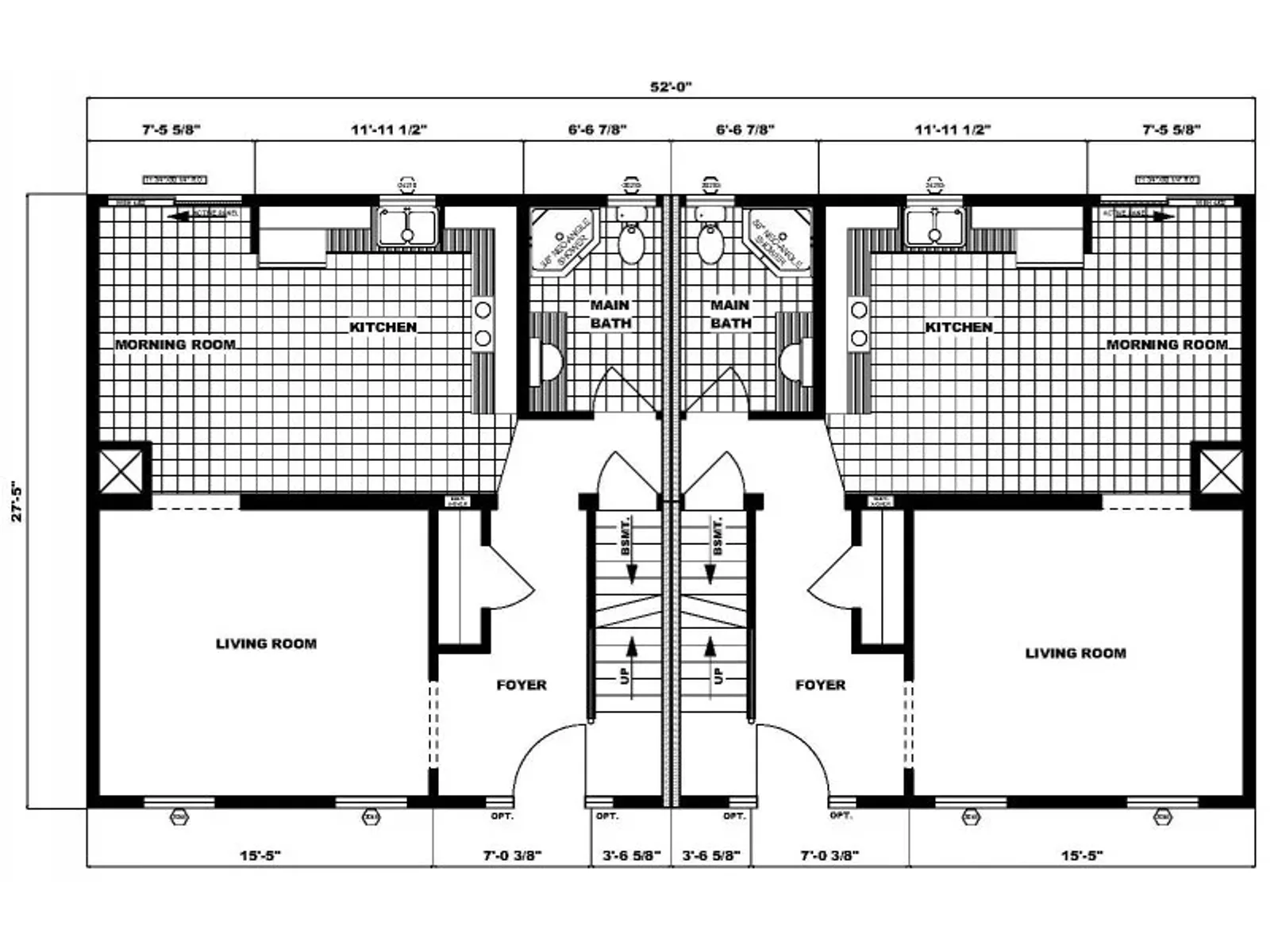 Mulberry floor plan, drawn by Pleasant Valley Homes