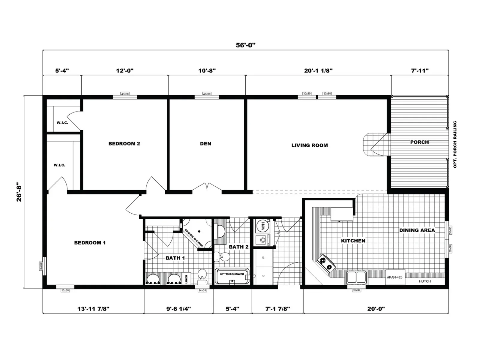 NETR G-1032 floor plan, drawn by Pine Grove Homes