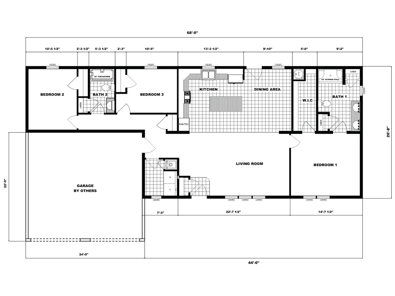 NETR G-1801 floor plan, drawn by Pine Grove Homes