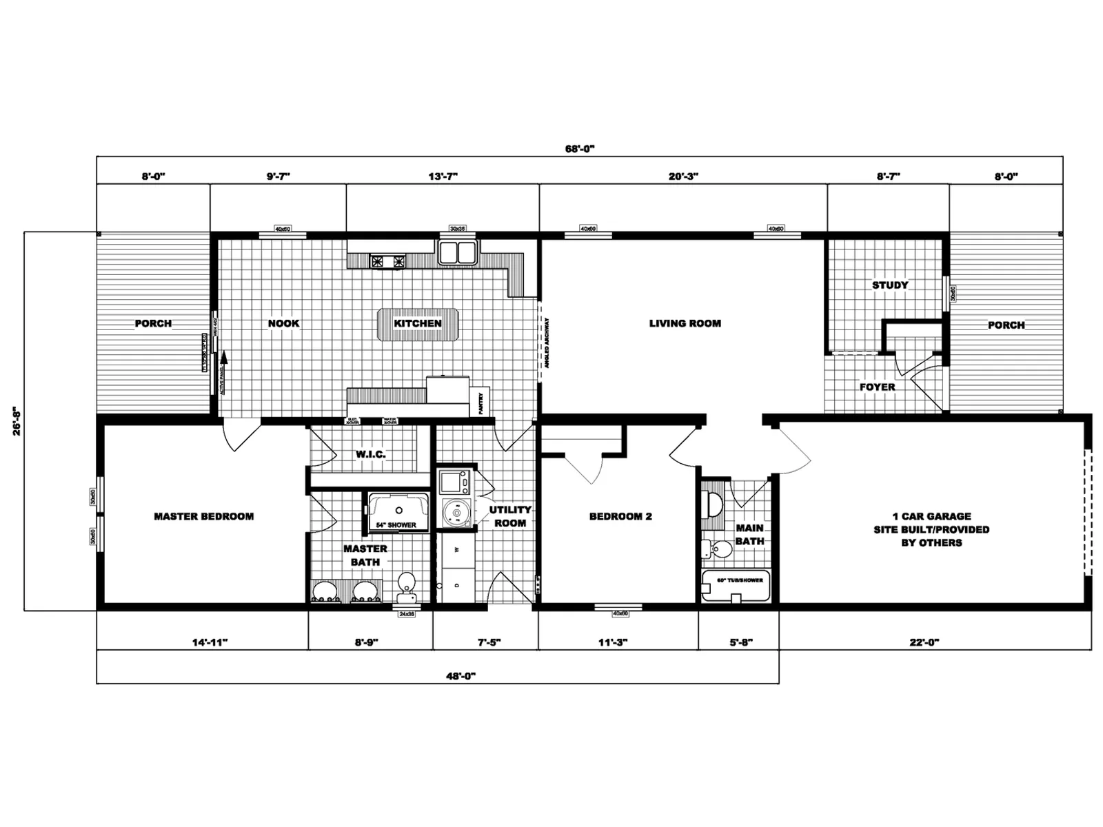 NETR G-1813 floor plan, drawn by Pine Grove Homes