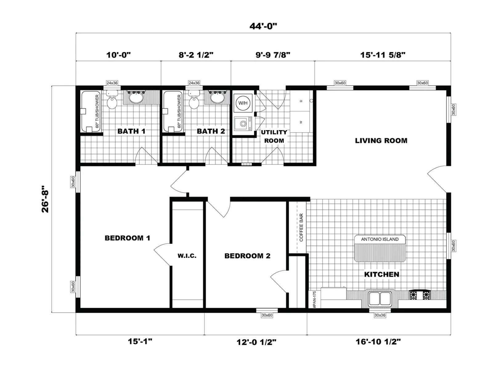 NETR G-3110 floor plan, drawn by Pine Grove Homes