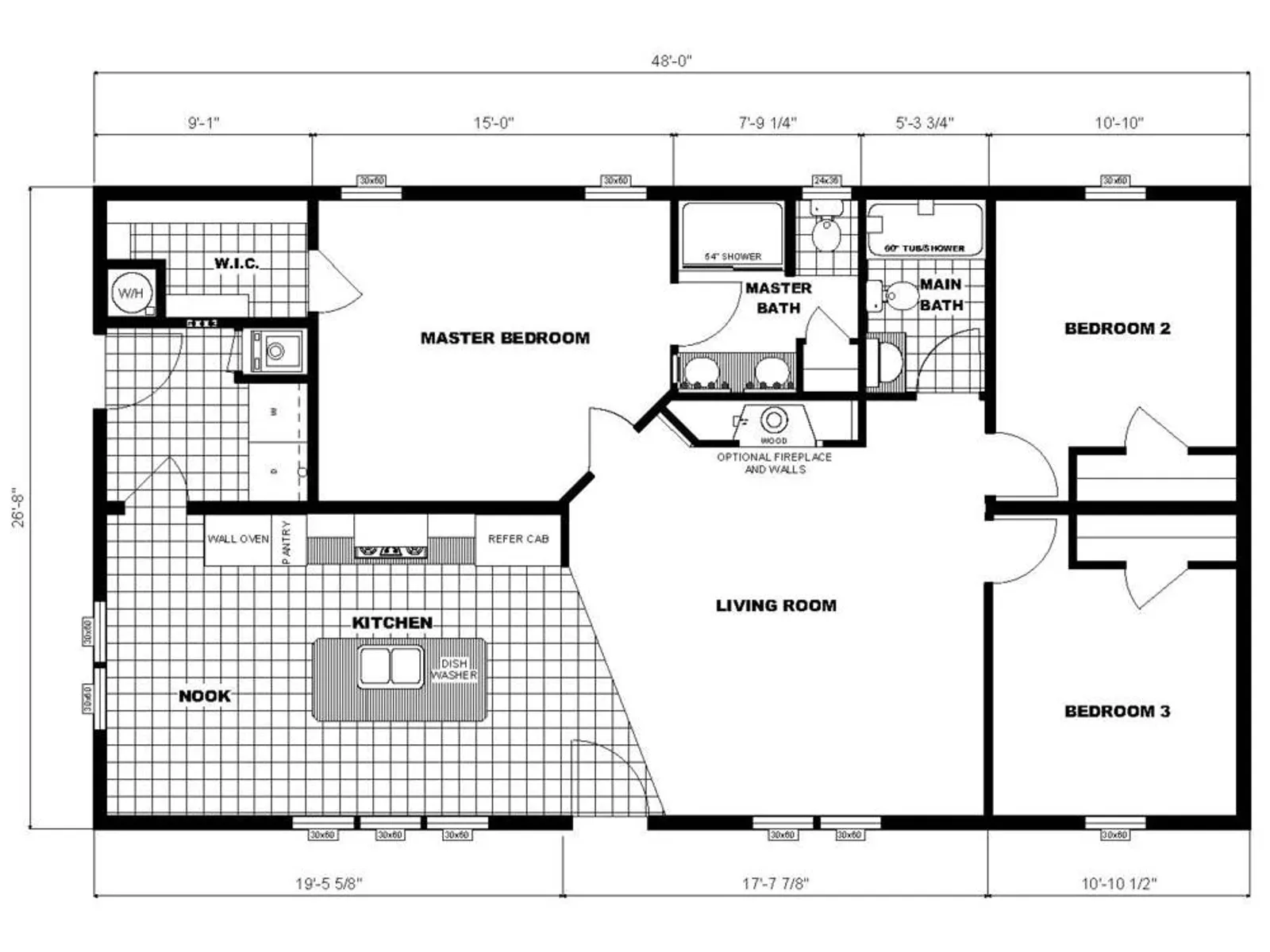 NETR G-3157 floor plan, drawn by Pine Grove Homes