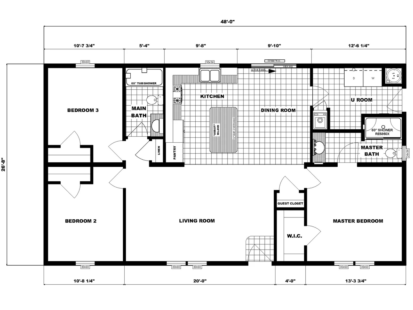 NETR G-3160 floor plan, drawn by Pine Grove Homes