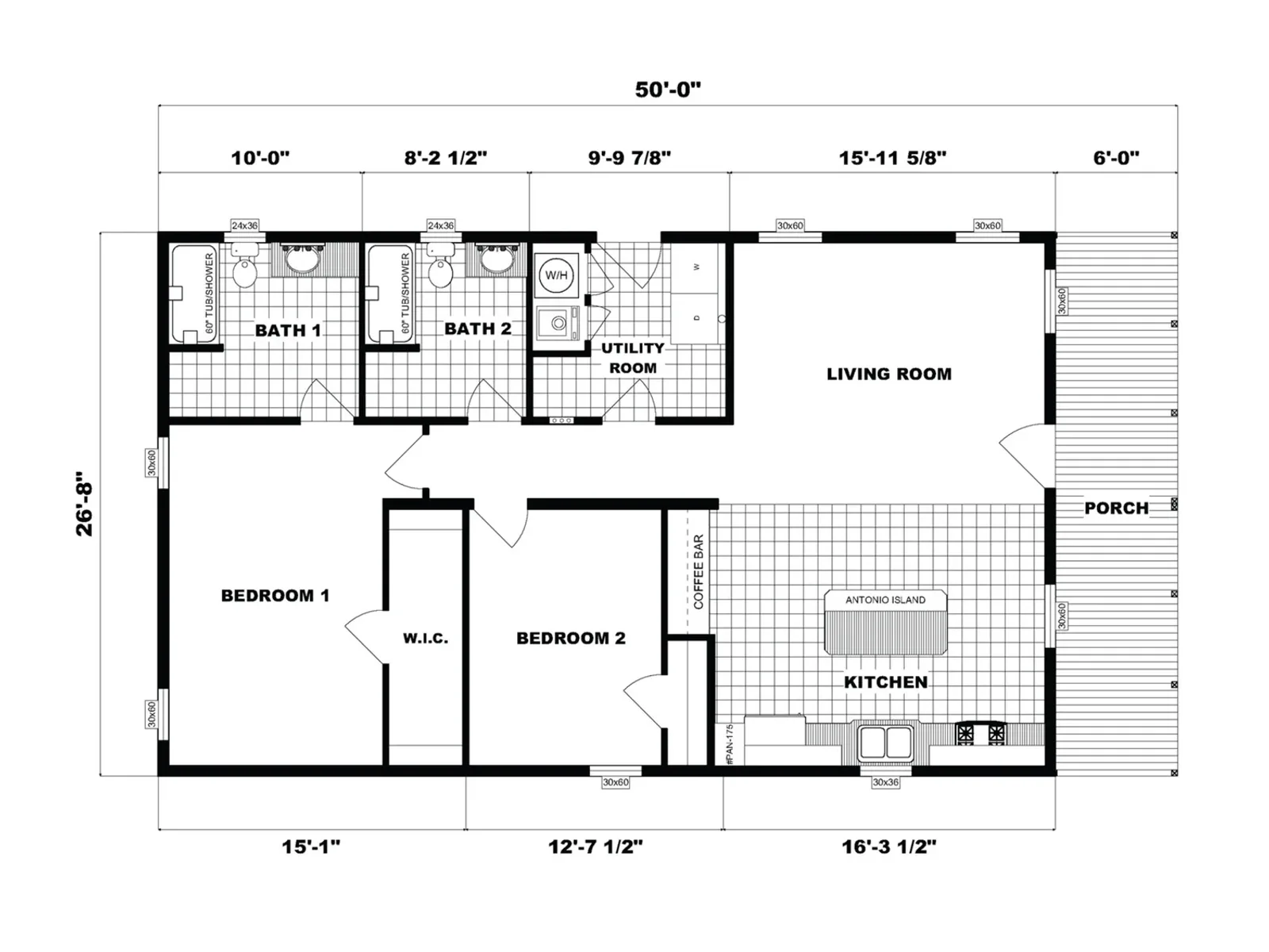NETR G-3205 floor plan, drawn by Pine Grove Homes