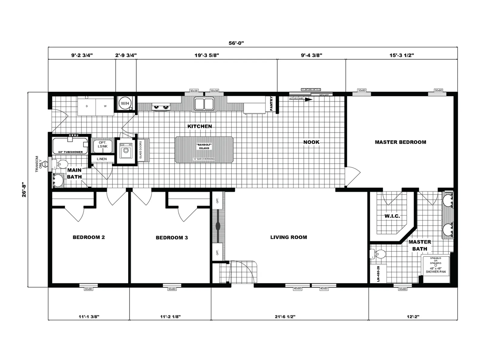 NETR G-3458 floor plan, drawn by Pine Grove Homes