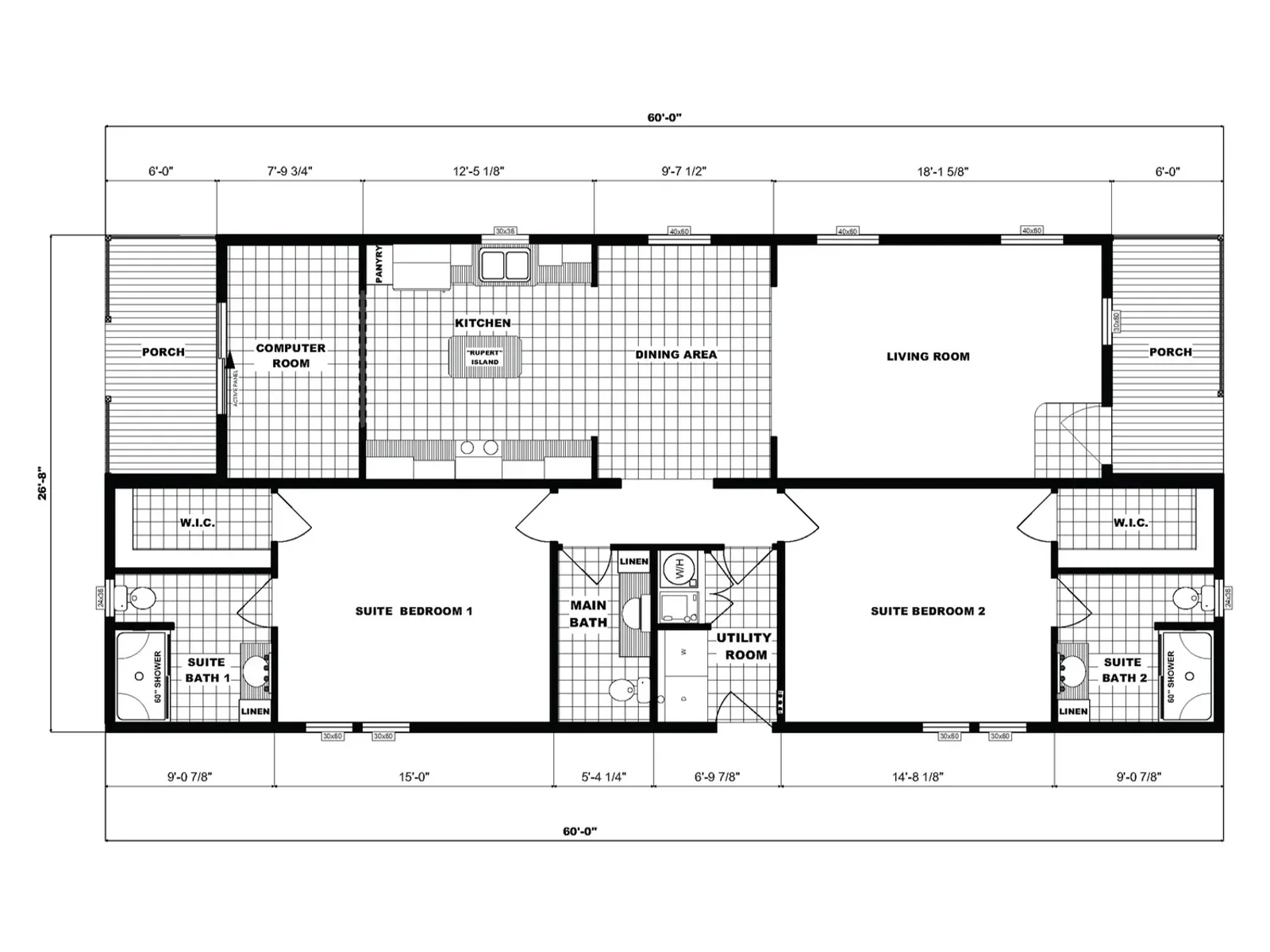 NETR G-3568 floor plan, drawn by Pine Grove Homes