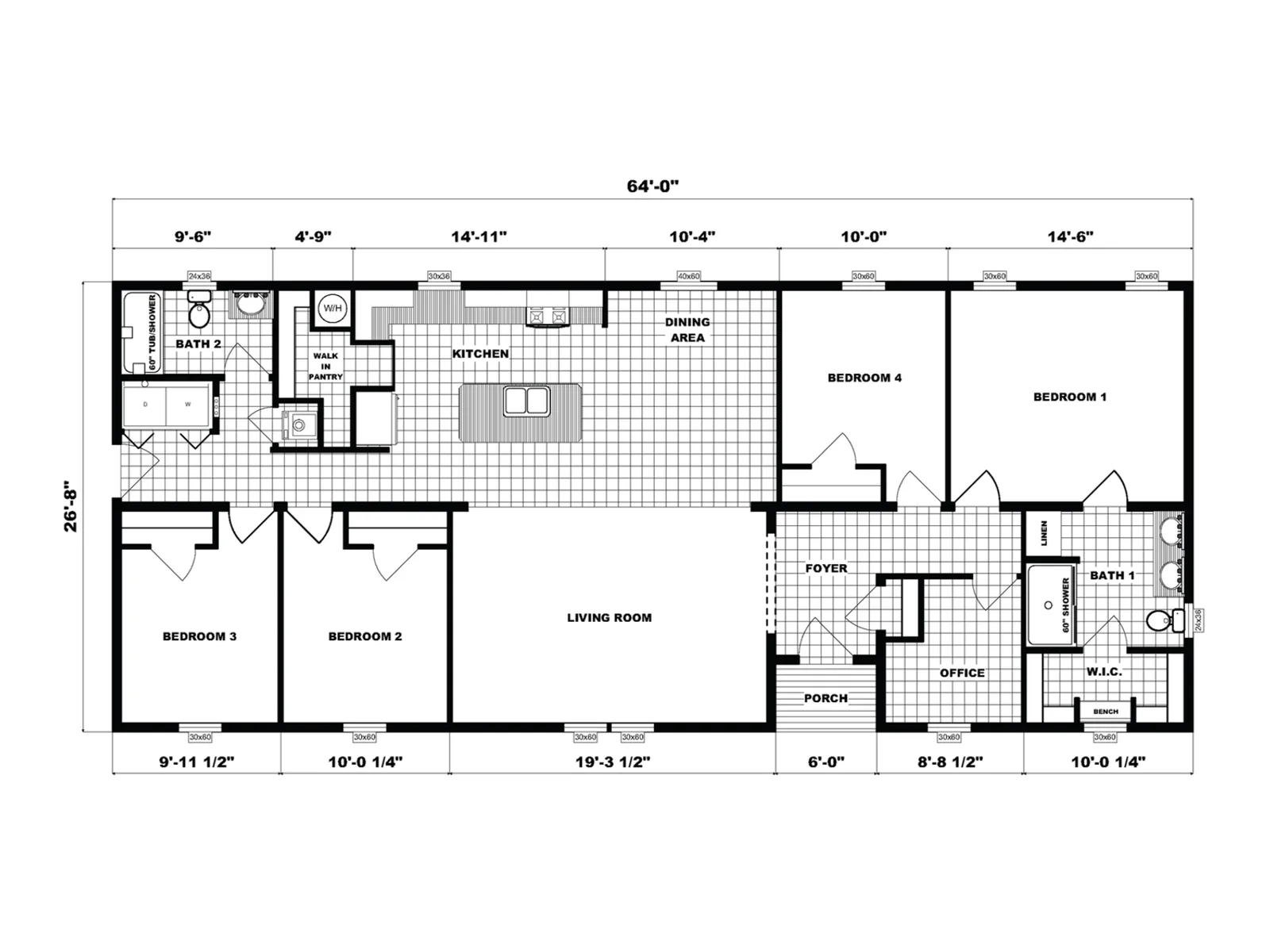 NETR G-3608 floor plan, drawn by Pine Grove Homes