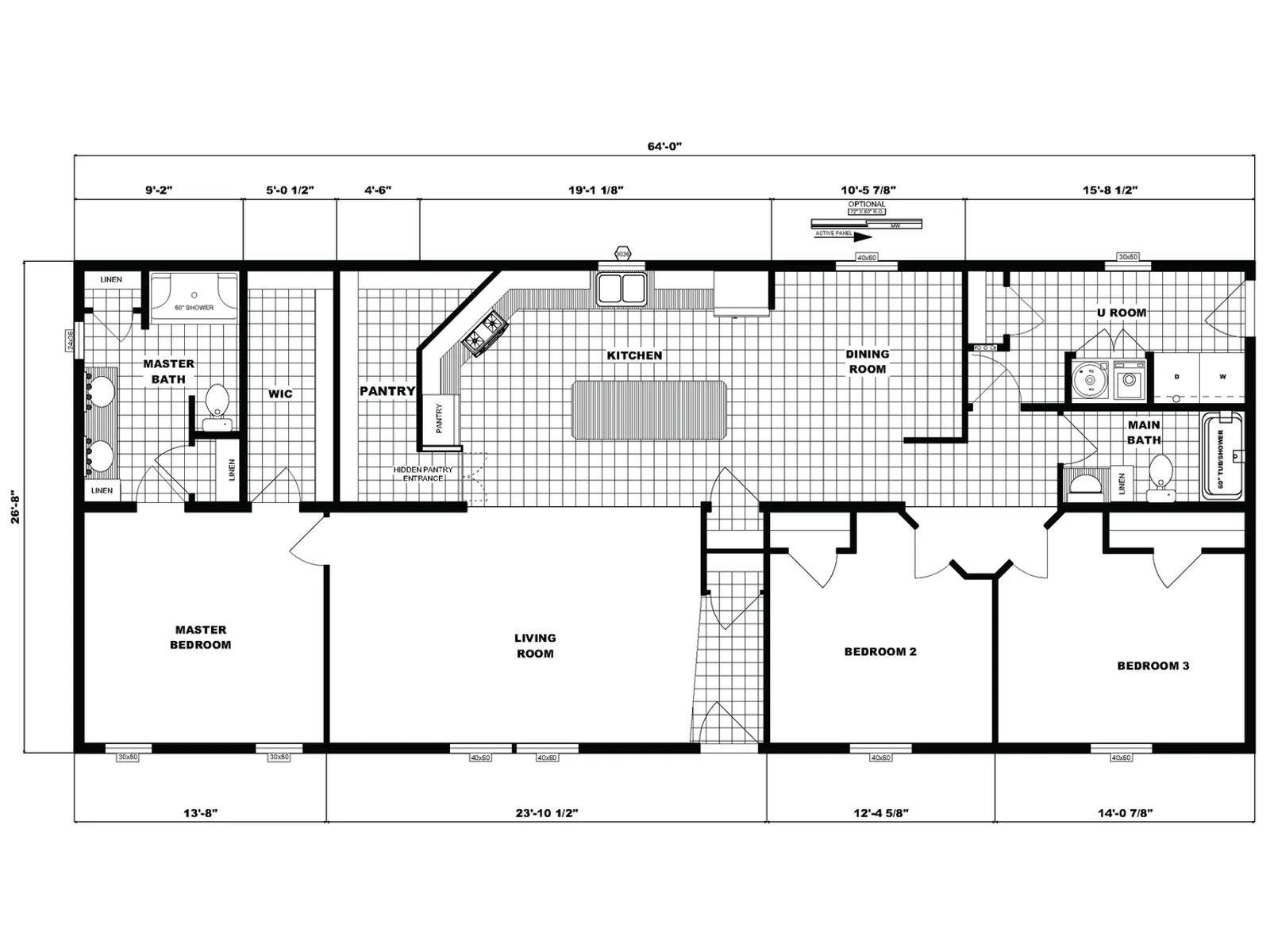 NETR G-3644 floor plan, drawn by Pine Grove Homes
