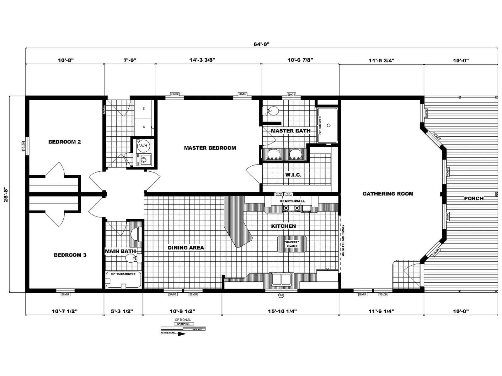 NETR G-3648 floor plan, drawn by Pine Grove Homes