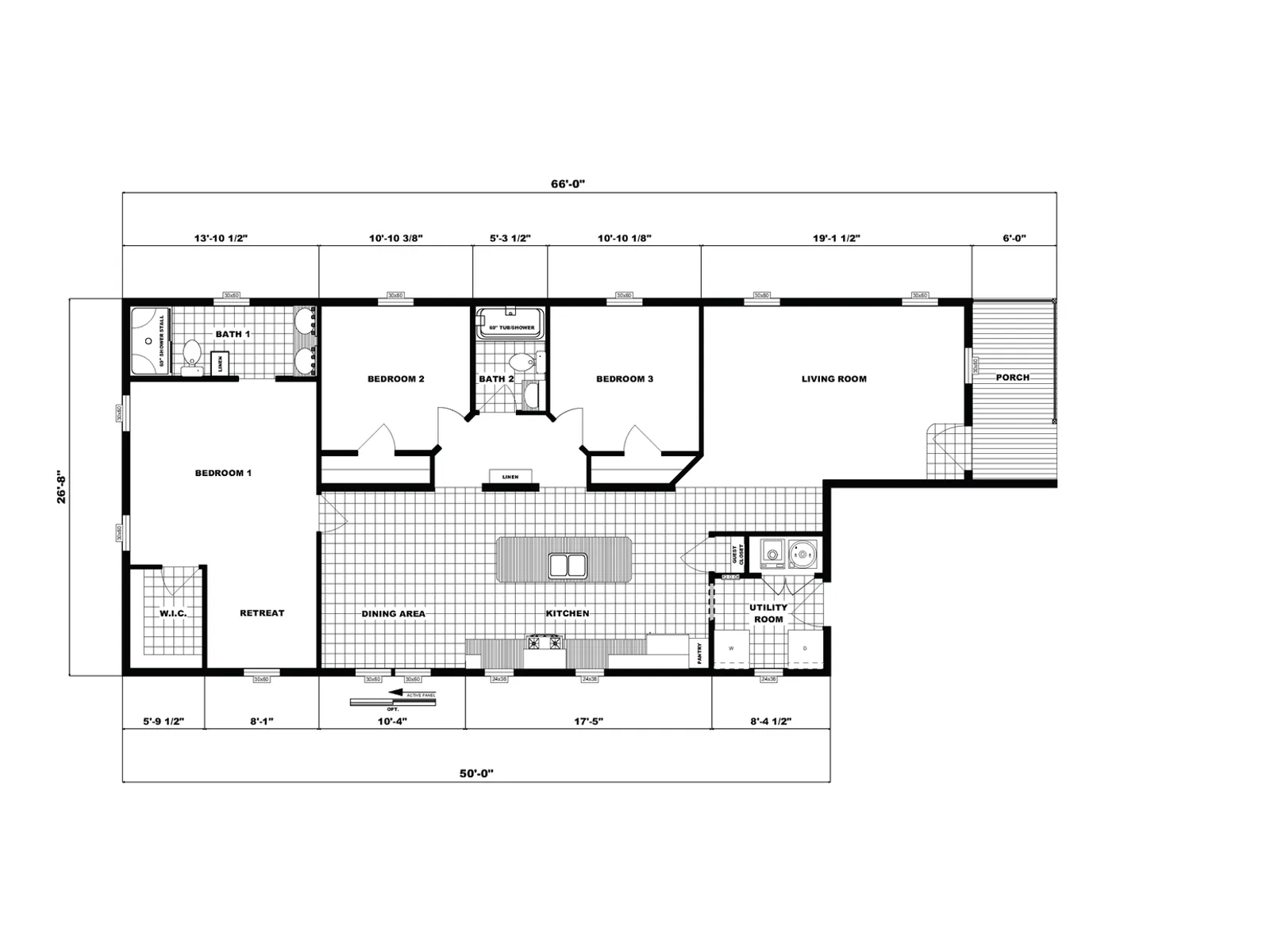 NETR G-3670 floor plan, drawn by Pine Grove Homes