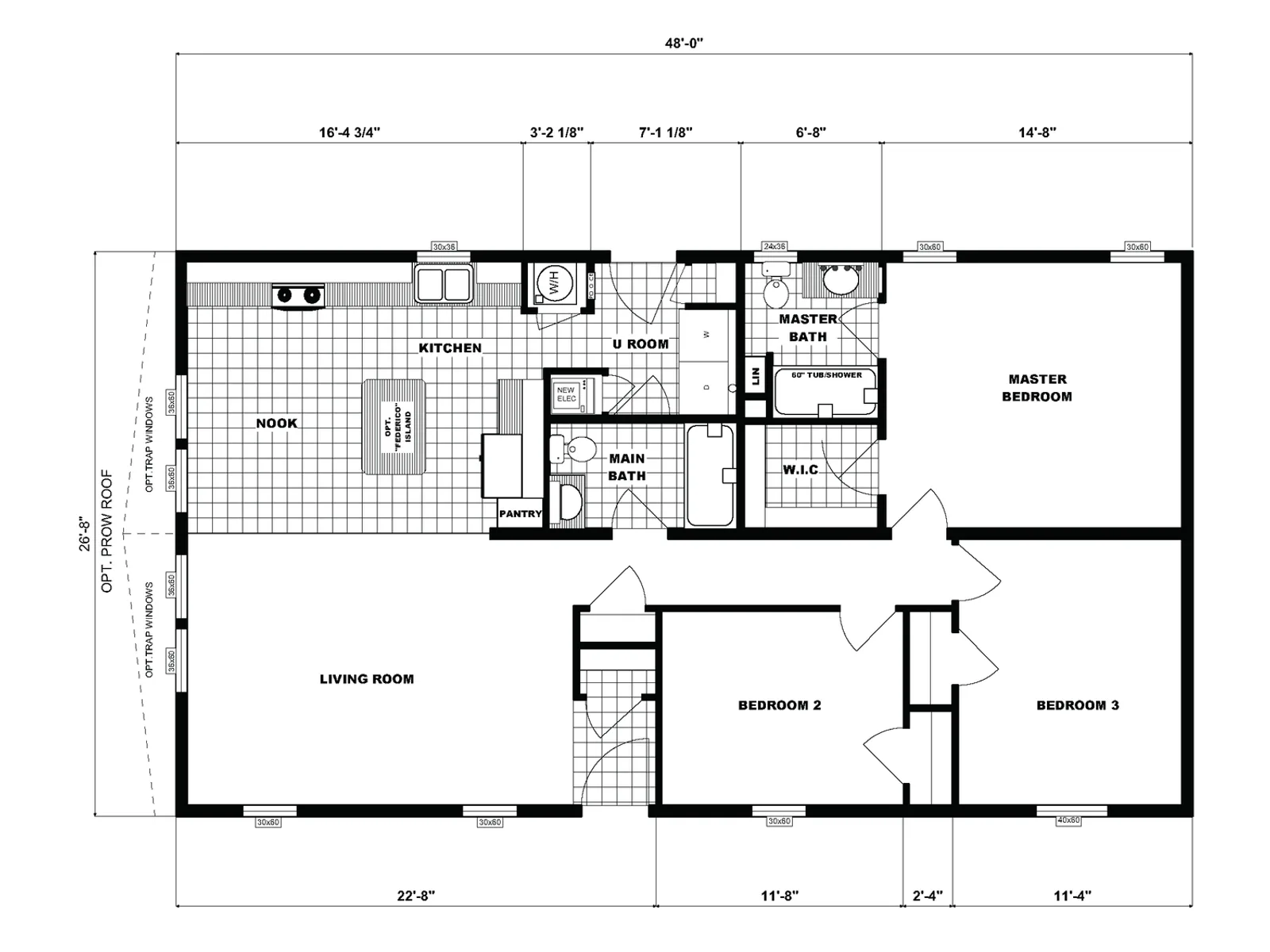 NETR G-4000 floor plan, drawn by Pine Grove Homes