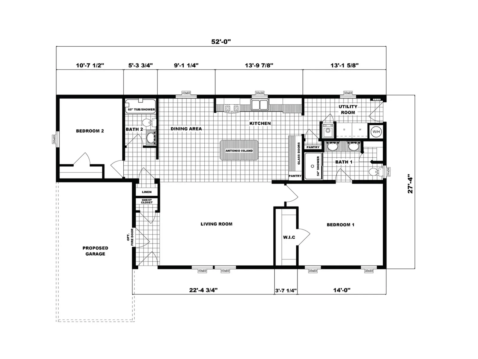 PG-5240 floor plan, drawn by Pine Grove Homes