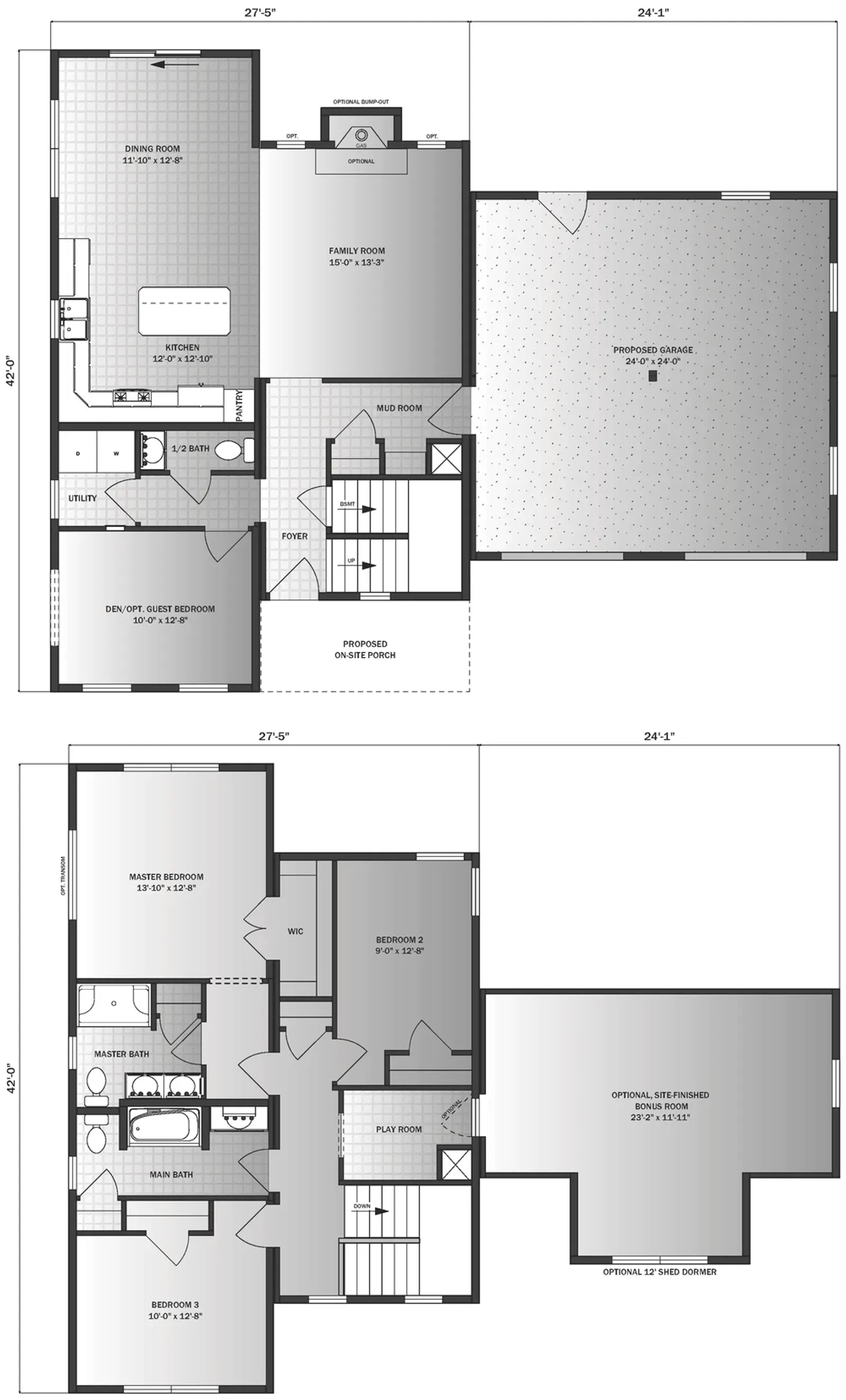 Poplar Hall floor plan, drawn by Pleasant Valley Homes