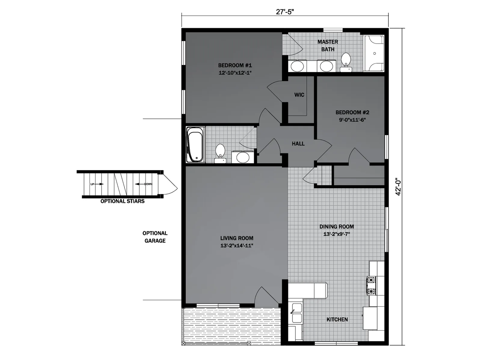 Reagan II floor plan, drawn by Pleasant Valley Homes