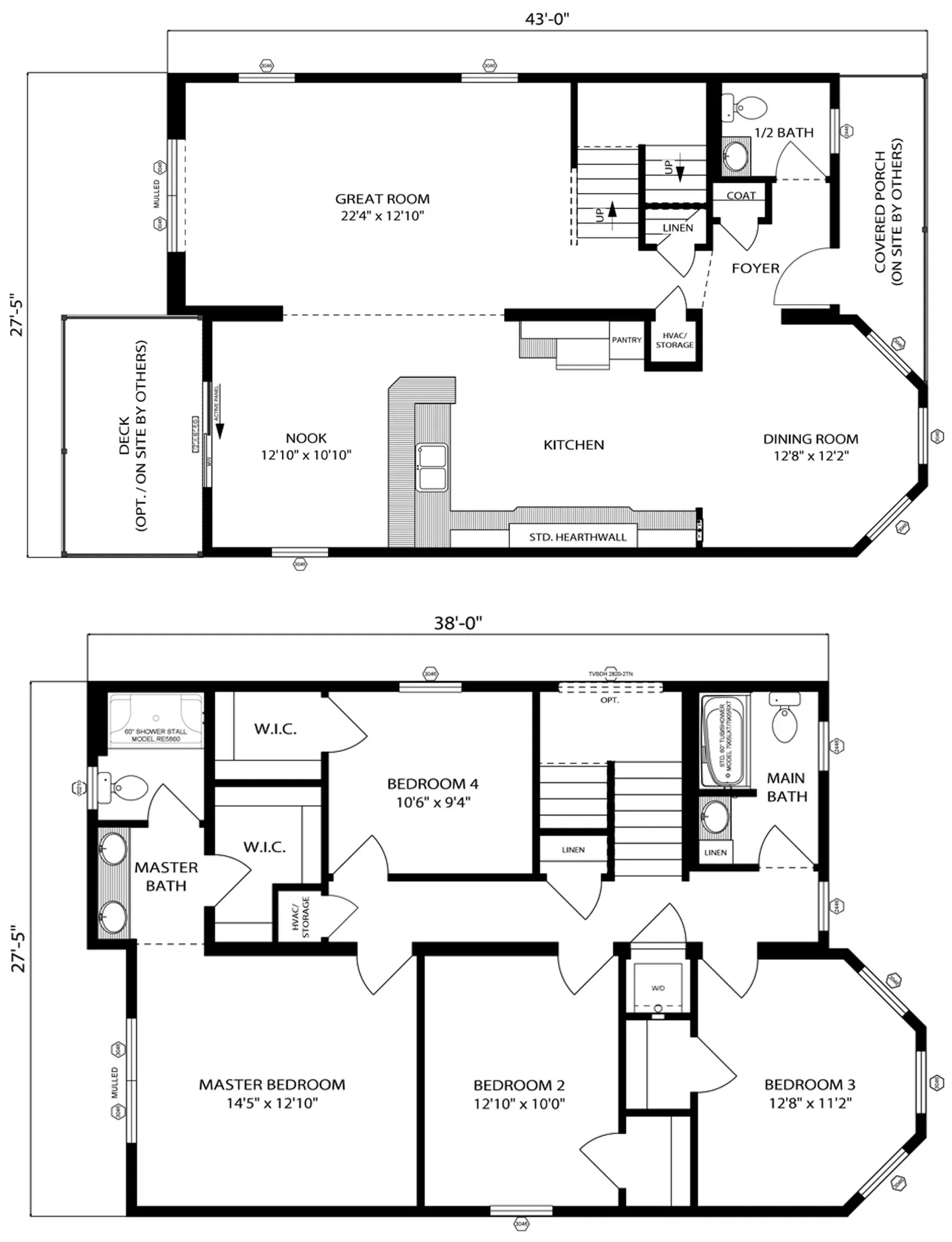 Riverhead I floor plan, drawn by Pleasant Valley Homes