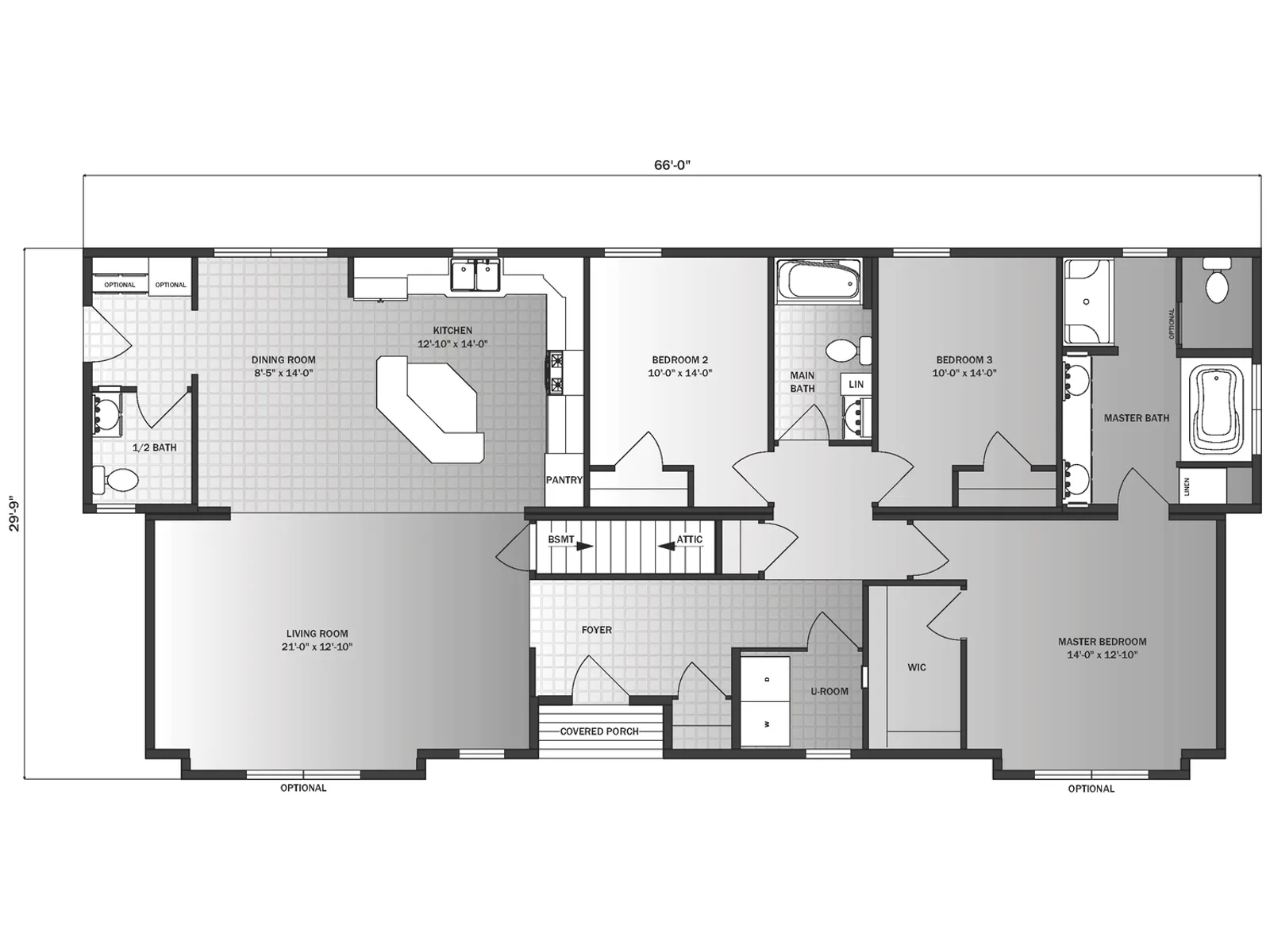 Tacoma floor plan, drawn by Pleasant Valley Homes